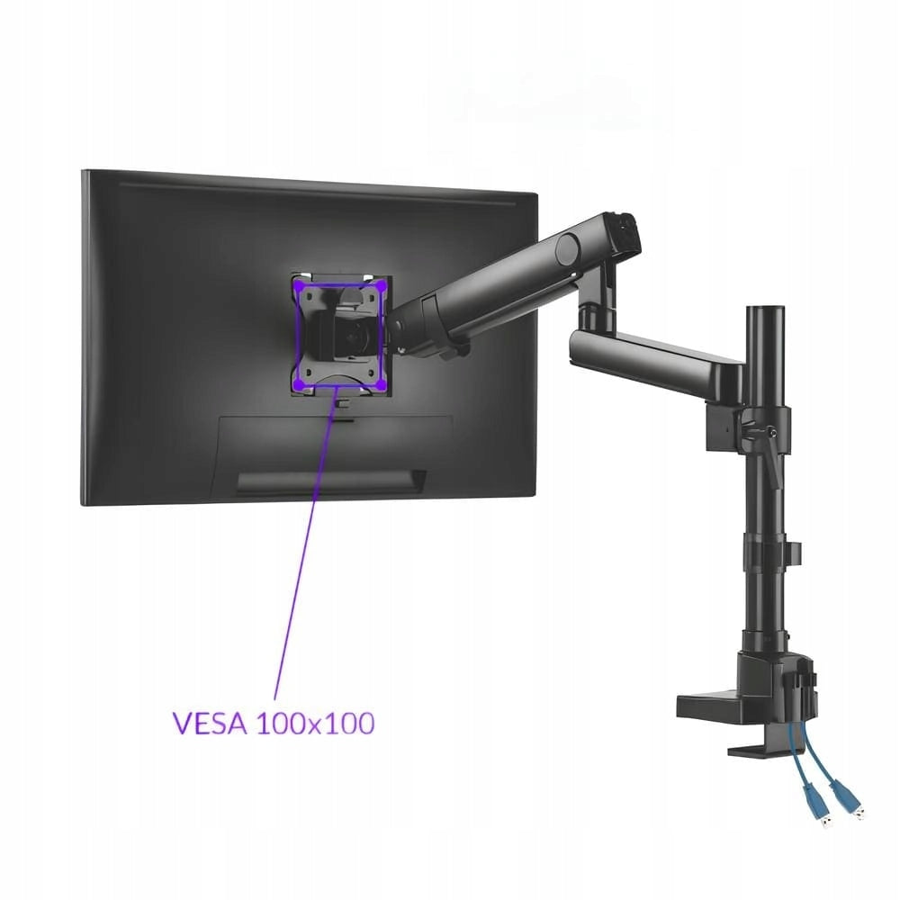 Uchwyt na Dwa Monitory 17-32 16kg USB VESA REGULOWANY biurkowy do biurka