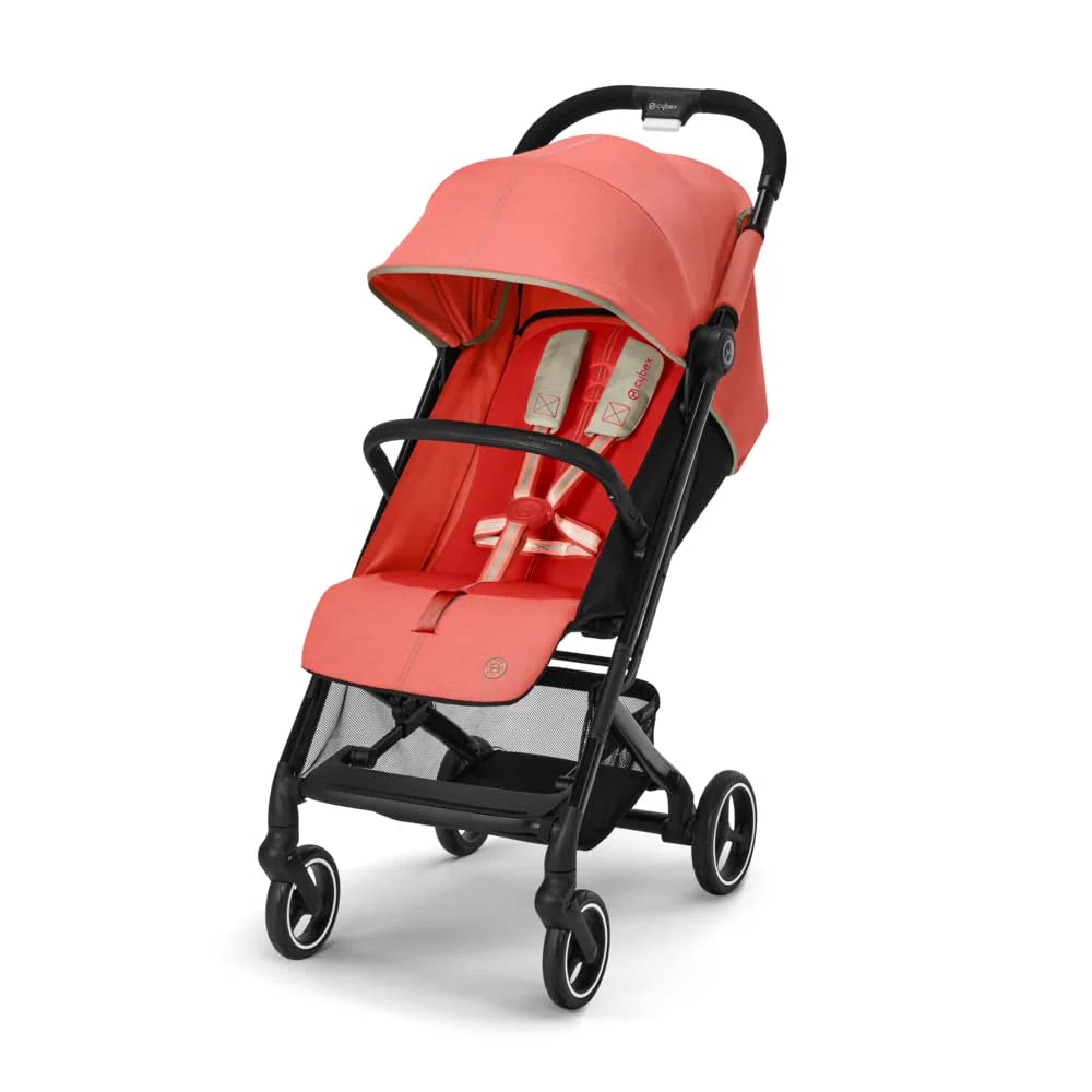 Cybex Gold Kinderwagen Beezy mit One-Pull Harness, Ab Geburt bis ca. 4 Jahre (max. 22 kg), Kompakt und ergonomisch, Magic Black (Schwarz mit schwarzem Rahmen)