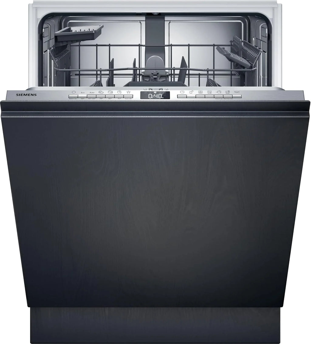 Siemens SN43ES14VE, iQ300 Smarter Geschirrspüler, Unterbau-Spülmaschine mit Besteckschublade, 60 cm, automatische Türöffnung dank autoOpen dry, besonders leise mit iQdrive-Motor, aquaStop, Edelstahl