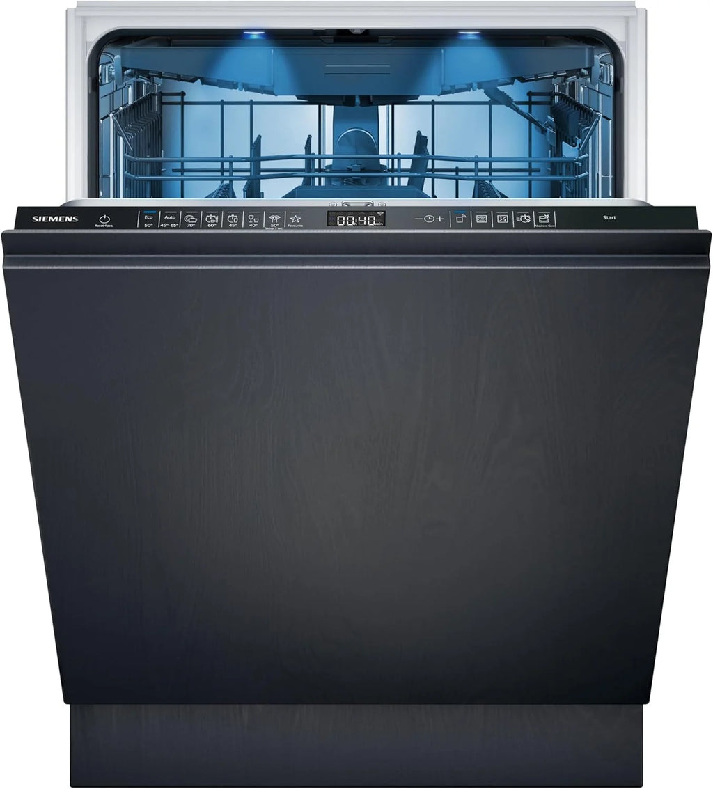 Siemens SN43ES14VE, iQ300 Smarter Geschirrspüler, Unterbau-Spülmaschine mit Besteckschublade, 60 cm, automatische Türöffnung dank autoOpen dry, besonders leise mit iQdrive-Motor, aquaStop, Edelstahl