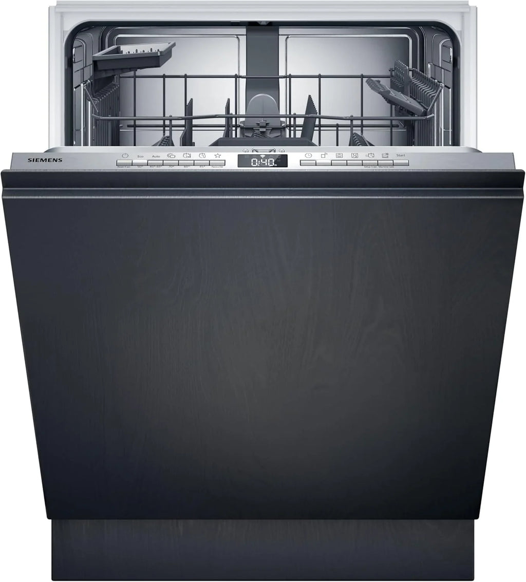 Siemens SN43ES14VE, iQ300 Smarter Geschirrspüler, Unterbau-Spülmaschine mit Besteckschublade, 60 cm, automatische Türöffnung dank autoOpen dry, besonders leise mit iQdrive-Motor, aquaStop, Edelstahl