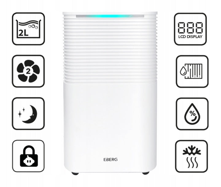 EBERG Osuszacz powietrza EBERG RICO pochłaniacz 12l/24h +WiFi +TIMER +higrostat
