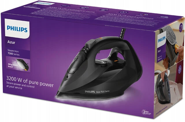 Philips Żelazko parowe 3200W Philips Azur Seria 7500 czarne DST7511/80