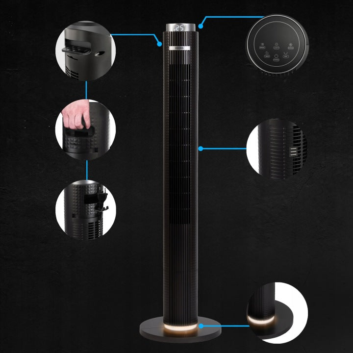 EBERG Wentylator kolumnowy stojący EBERG ELIF wiatrak 117cm LED +JONIZACJA+AROMA
