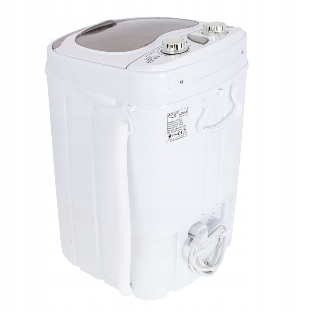 ADLER MINI PRALKA TURYSTYCZNA 3kg Z WIRÓWKĄ 1kg 2w1 DOMOWA TURYSTYCZNA NA DZIAŁKĘ