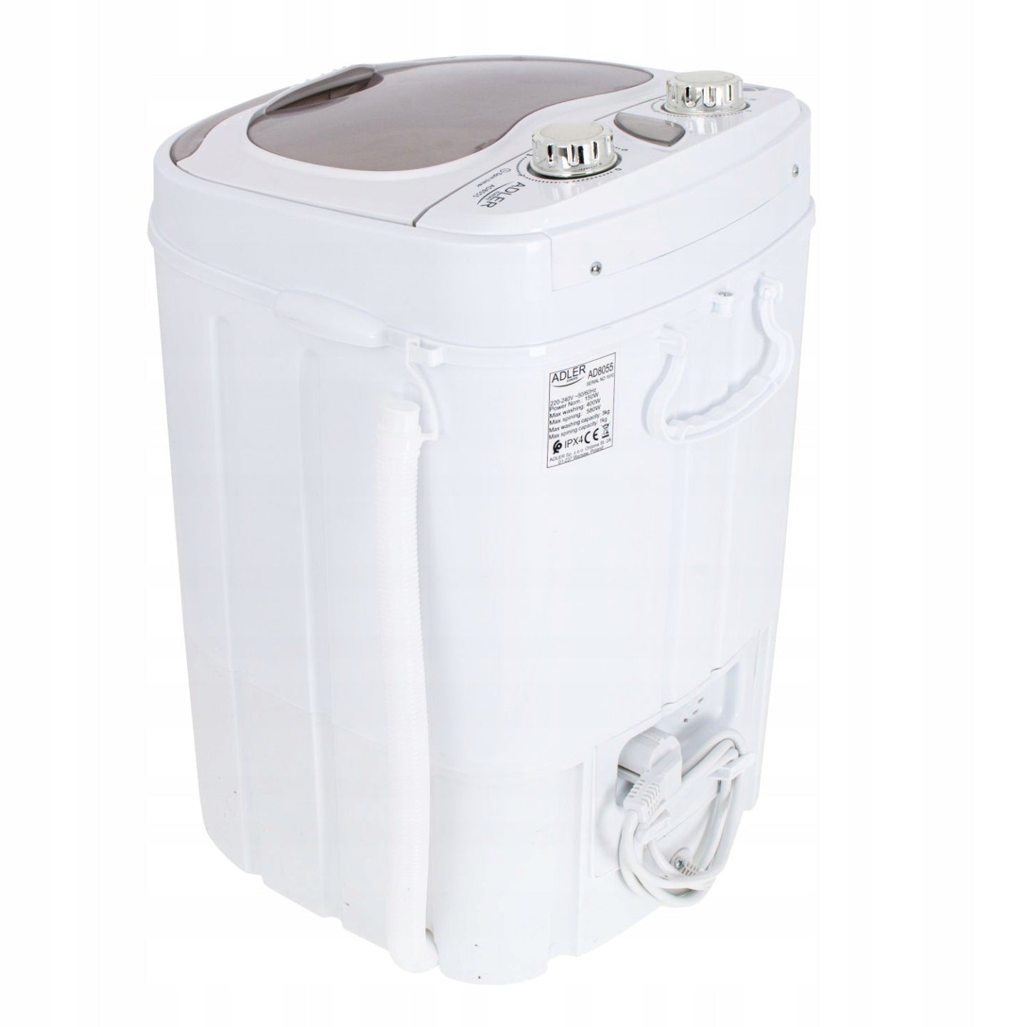 ADLER MINI PRALKA TURYSTYCZNA 3kg Z WIRÓWKĄ 1kg 2w1 DOMOWA TURYSTYCZNA NA DZIAŁKĘ