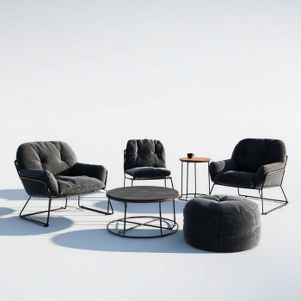 Fotel wypoczynkowy z tkaniny w stylu nowoczesnym do salonu - 80 x 80 x 70