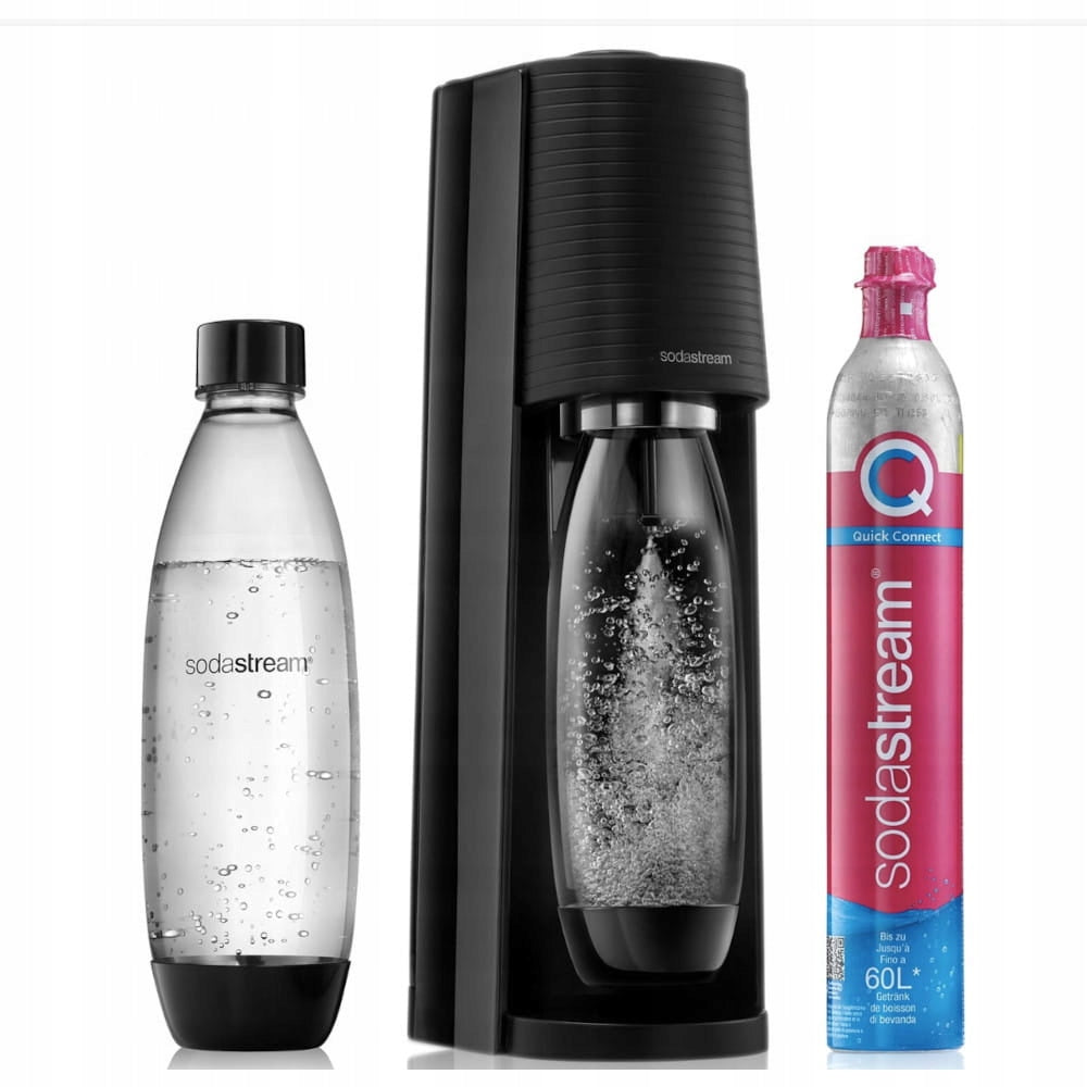 Saturator SodaStream Terra czarny do wody + 3 butelki + nabój z gazem CO2