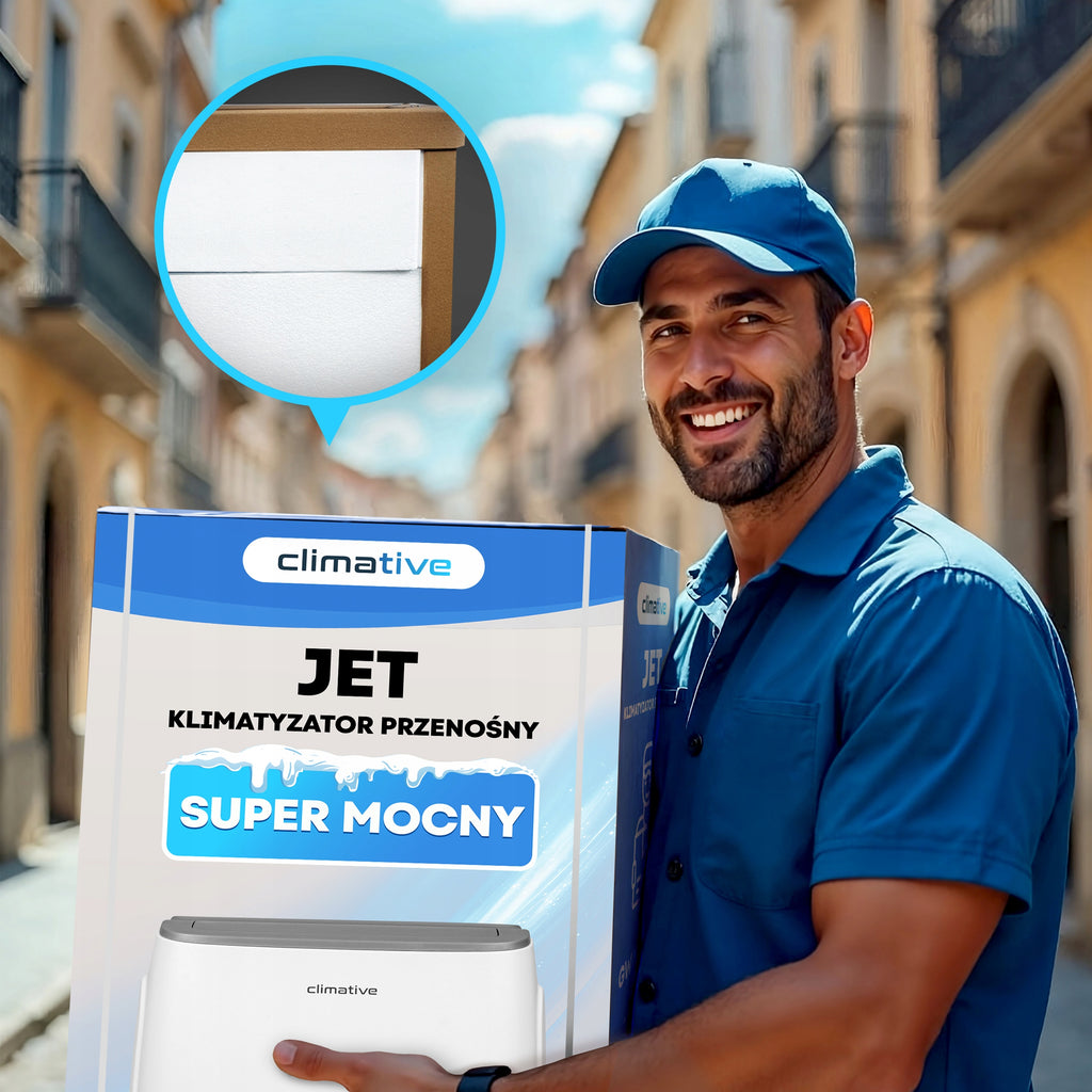 Klimatyzator przenośny pokojowy MINI 2,6 kW mały cichy WiFi 26 m2 uszczelka