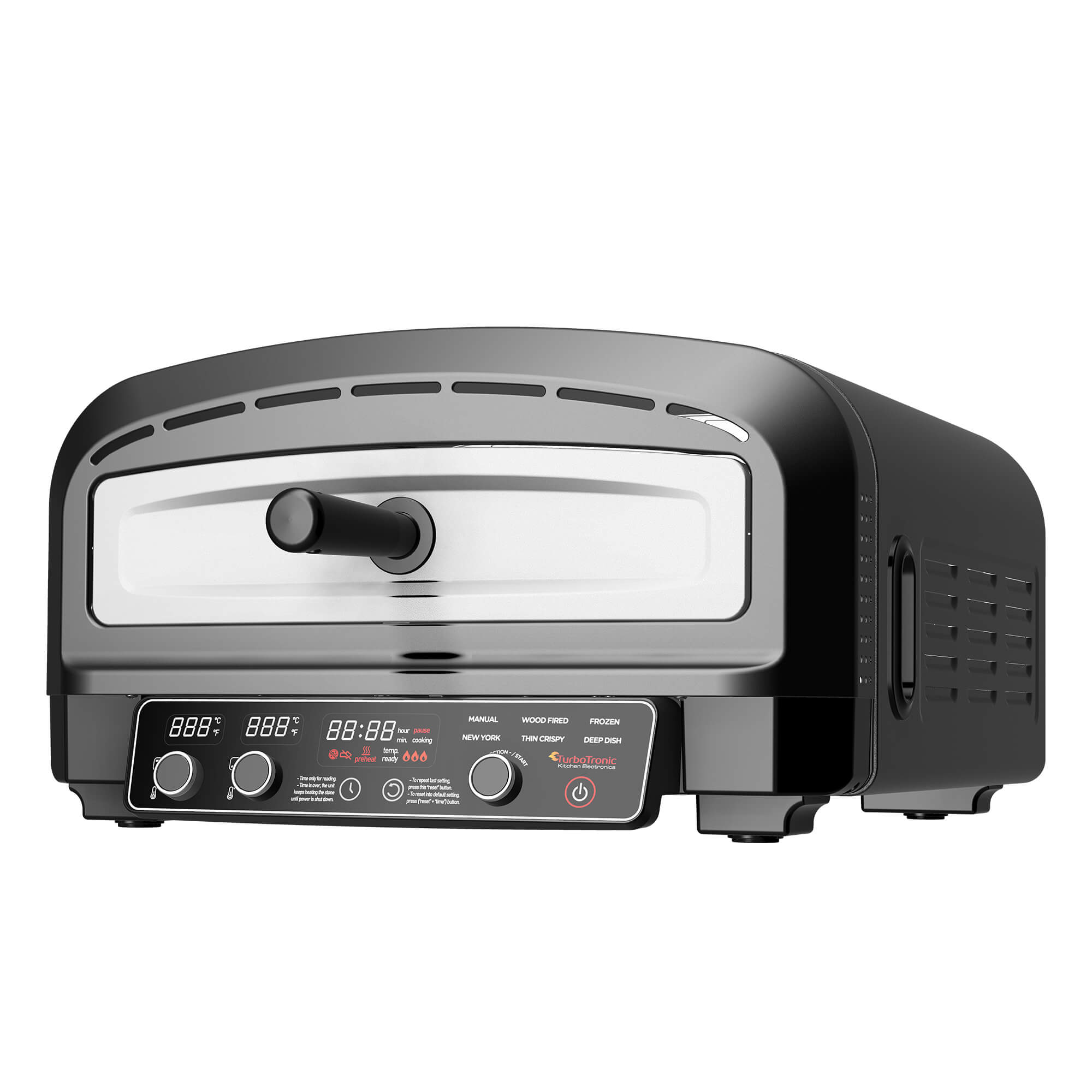 Piec do pizzy elektryczny 2200 W 450°C z kamieniem szamotowym 37 cm łopata