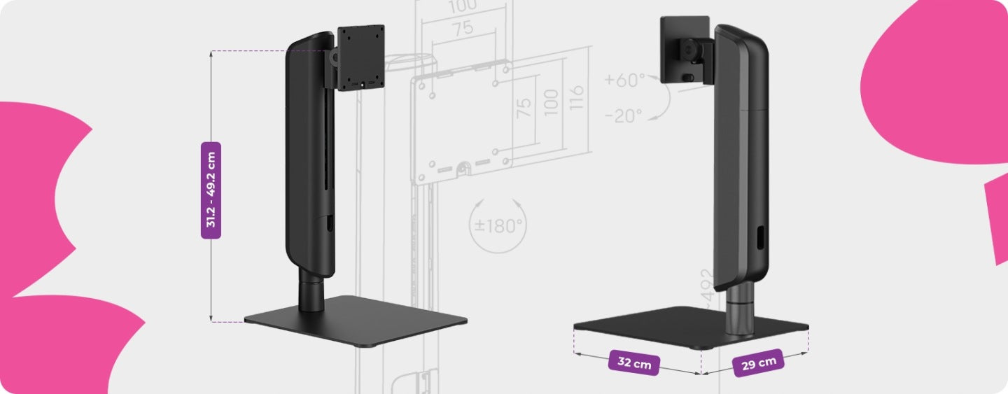 Mobilny uchwyt na Monitor 17-49 18 kg REGULACJA VESA Spacetronik