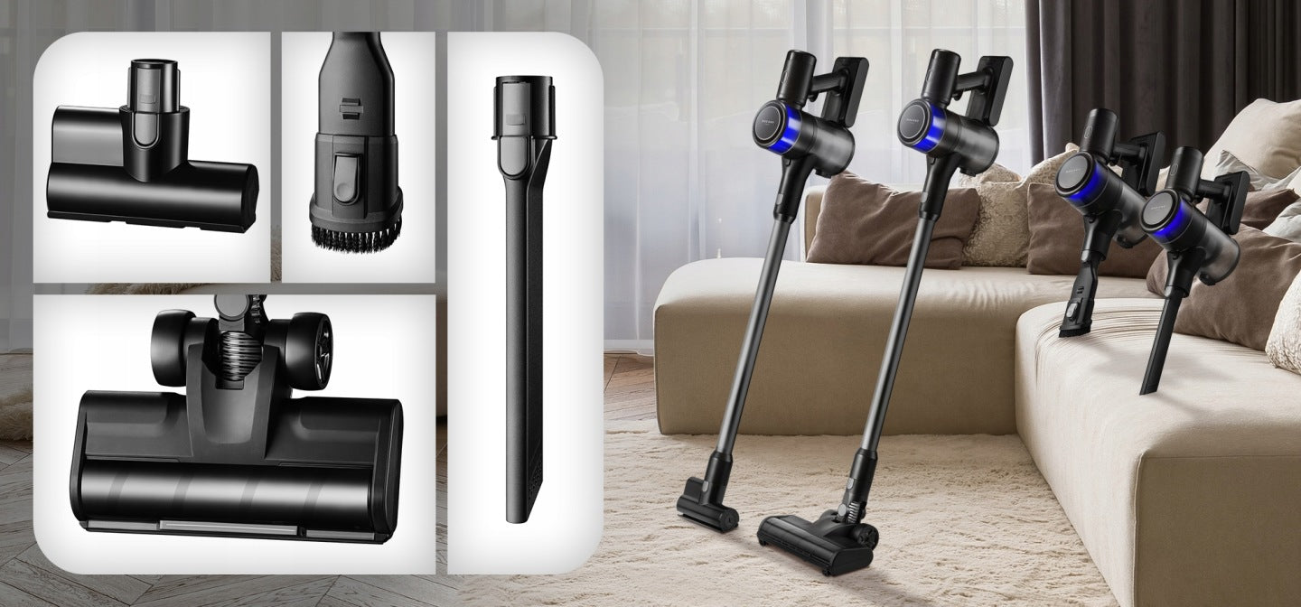 ODKURZACZ BEZPRZEWODOWY PIONOWY RĘCZNY 2 BATERIE MOCNY 15w1 LED HANDY PRO