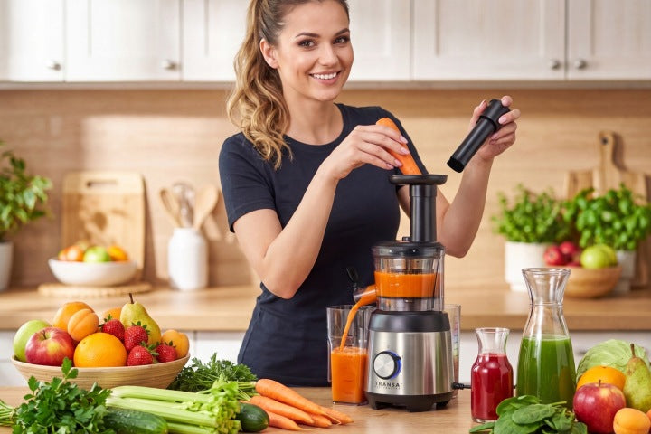 Transa Electronics WYCISKARKA WOLNOOBROTOWA DO SOKÓW OWOCÓW WARZYW JuiceWell DUŻA MOC 400W