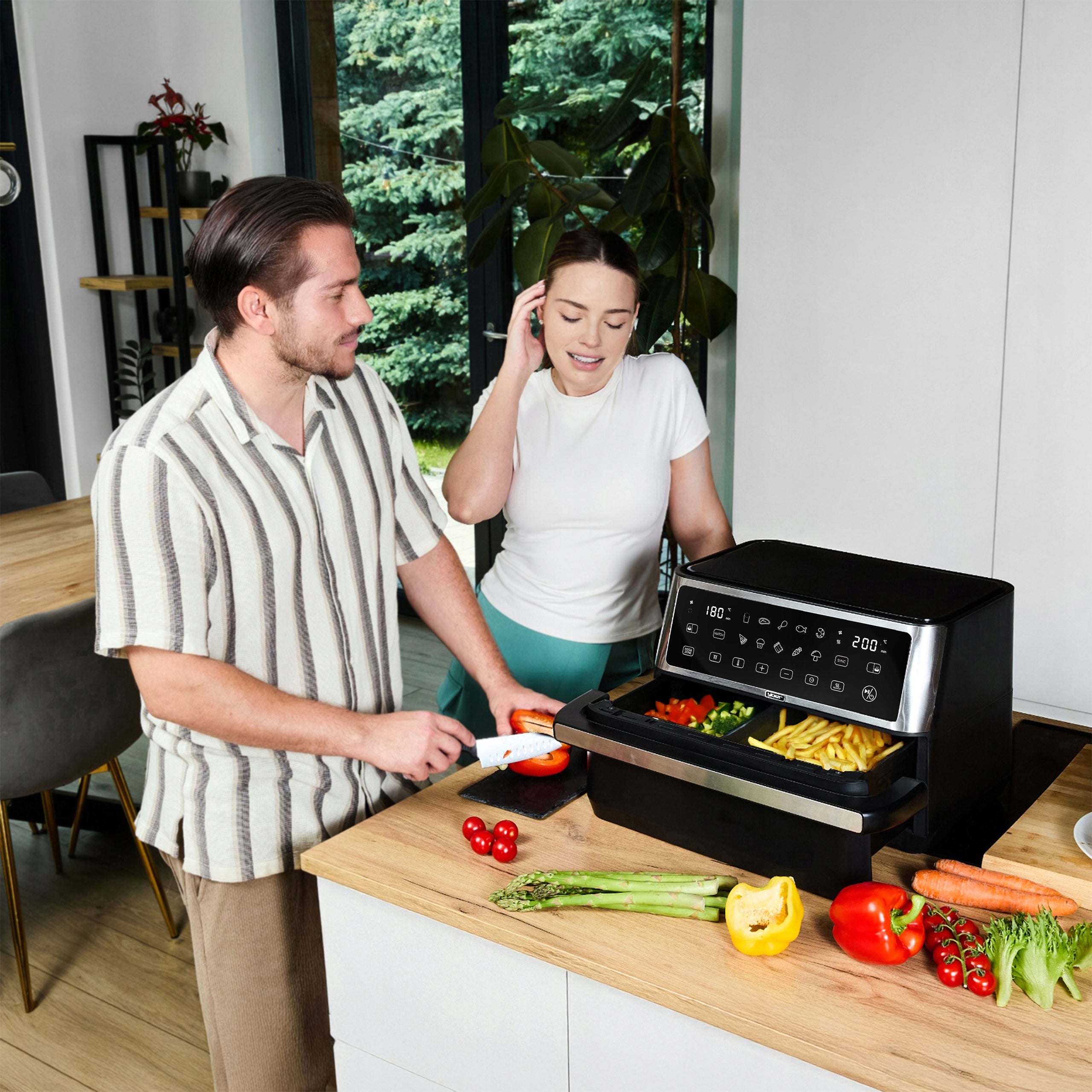 Frytkownica beztłuszczowa 11L Air Fryer Yoer 2800W 12 programów 23 elementy