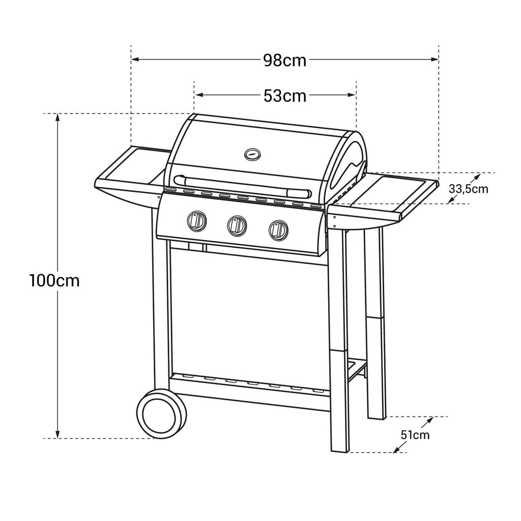 Grill gazowy 3-palnikowy o mocy 8,4 kW – Lofoty