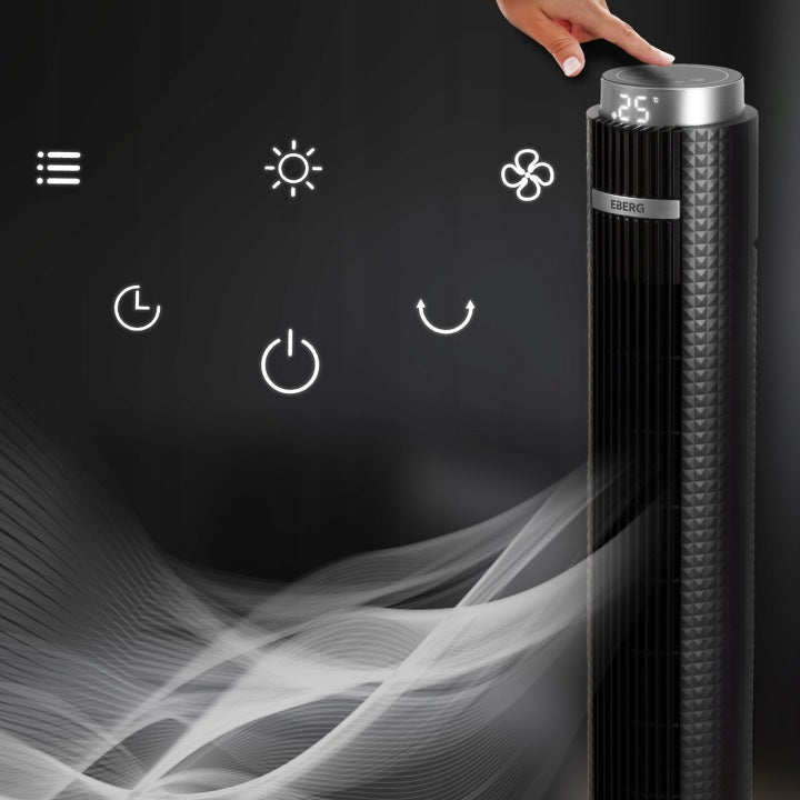 EBERG Wentylator kolumnowy stojący EBERG ELIF wiatrak 117cm LED +JONIZACJA+AROMA