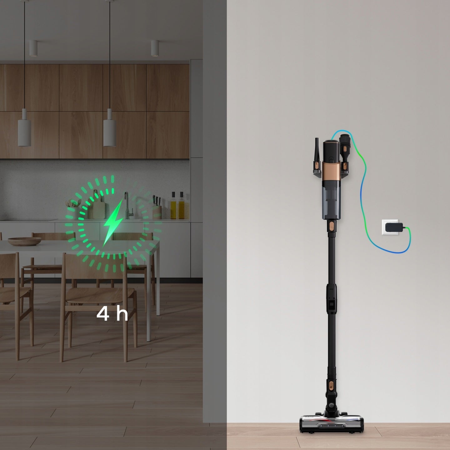 Odkurzacz Bezprzewodowy Pionowy Mopujący Myjący VOKSAR S11 PRO MOP 5w1 LED