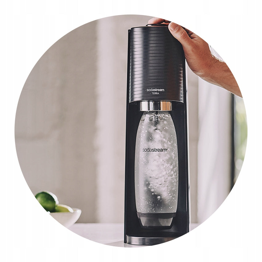 Saturator Sodastream Terra + 2 butelki + 4 syropy Pepsi 7Up Mirinda Pep Max