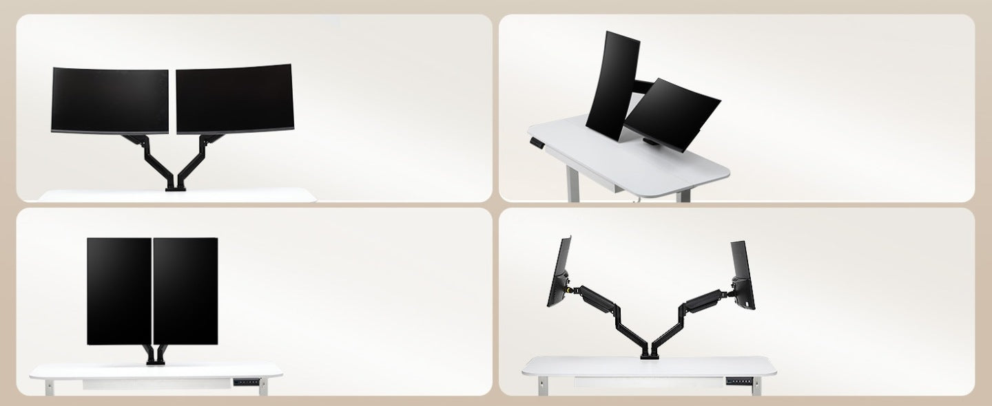 Uchwyt monitora do 2 monitorów (13'-32'), obrotowy o 360°, VESA 75 i 100