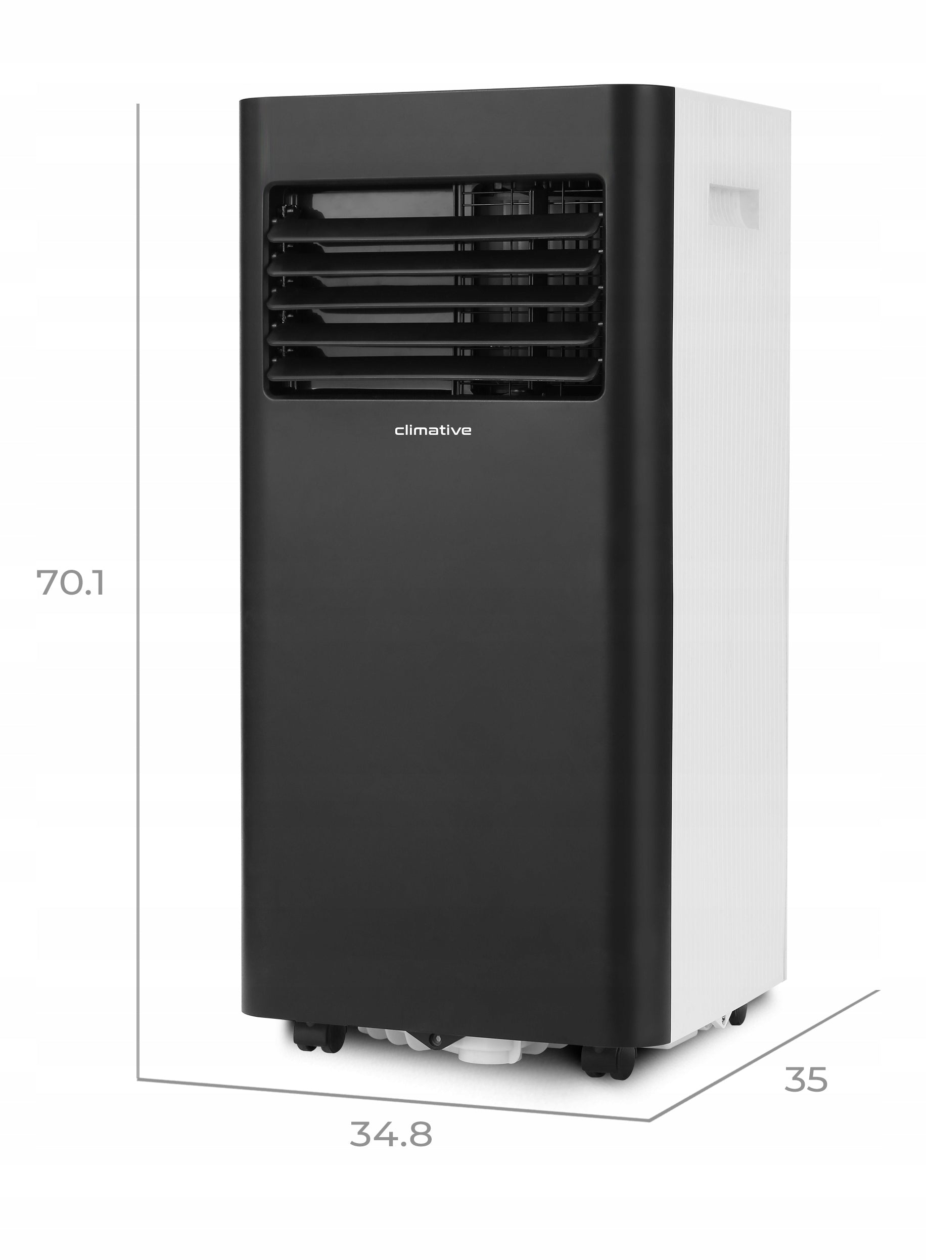 Klimatyzator przenośny pokojowy MINI 2,6 kW mały cichy WiFi 26 m2 uszczelka
