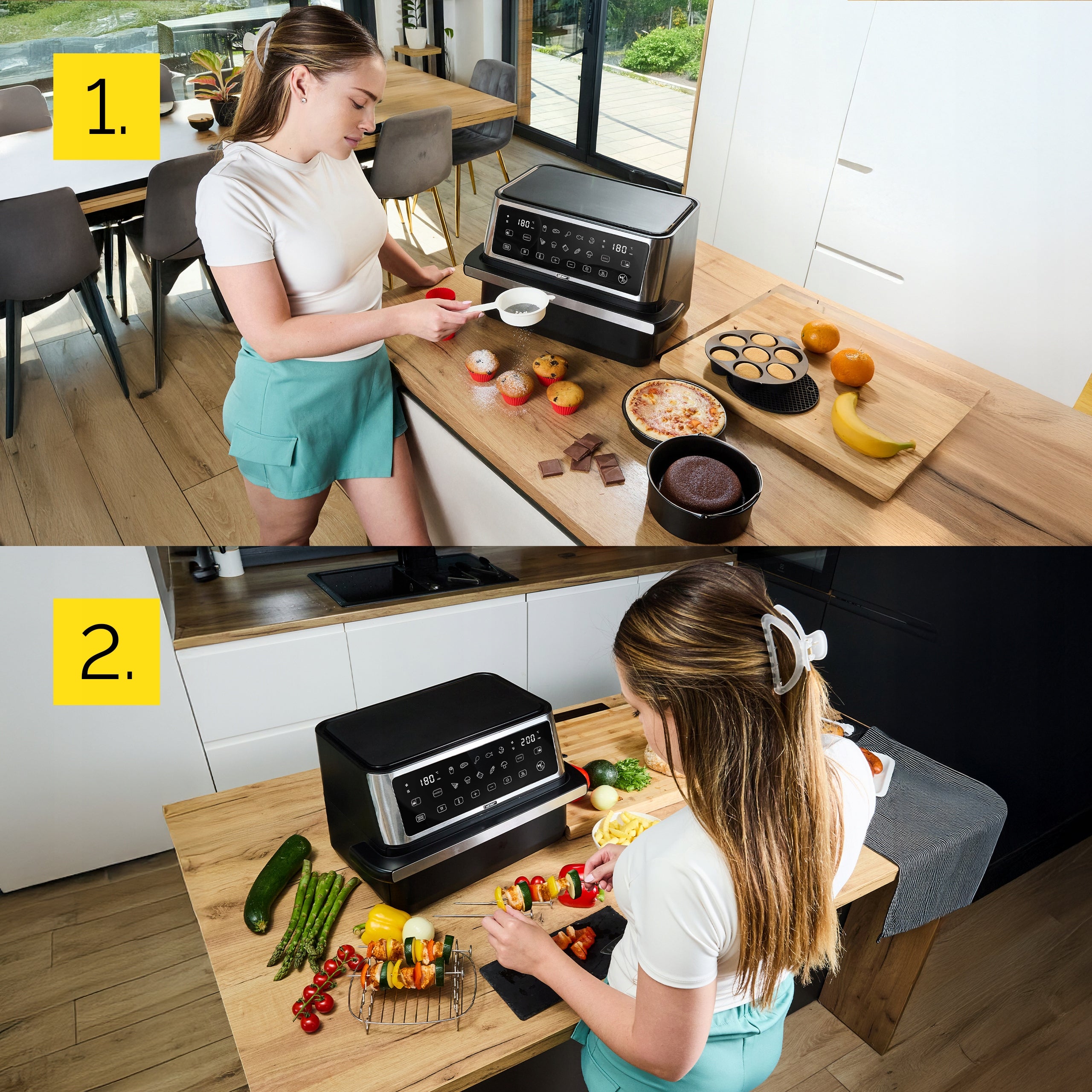 Frytkownica beztłuszczowa 11L Air Fryer Yoer 2800W 12 programów 23 elementy