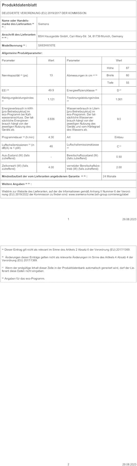 Siemens SN43ES14VE, iQ300 Smarter Geschirrspüler, Unterbau-Spülmaschine mit Besteckschublade, 60 cm, automatische Türöffnung dank autoOpen dry, besonders leise mit iQdrive-Motor, aquaStop, Edelstahl