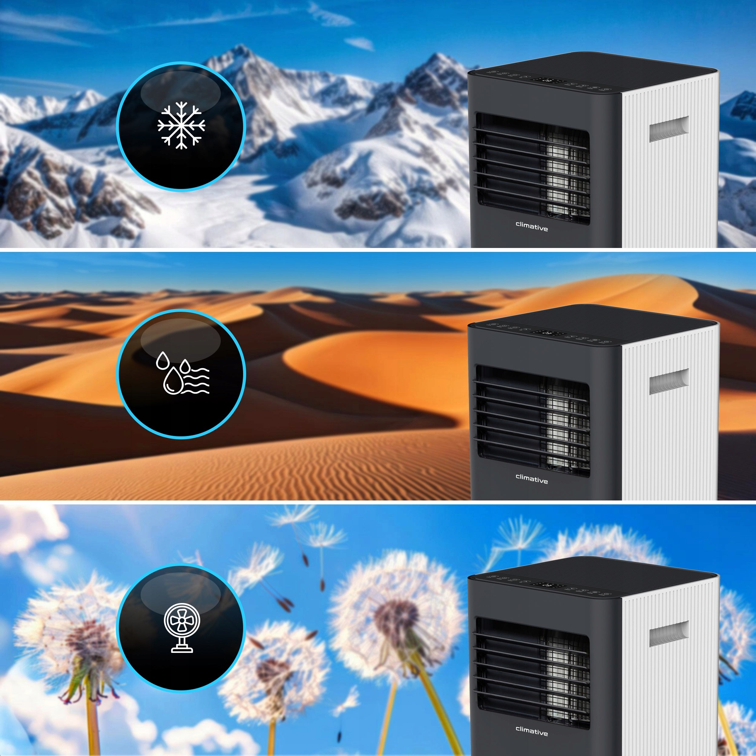 Klimatyzator przenośny pokojowy MINI 2,6 kW mały cichy WiFi 26 m2 uszczelka