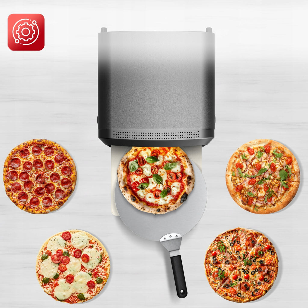 Piec do pizzy elektryczny 2200 W 450°C z kamieniem szamotowym 37 cm łopata