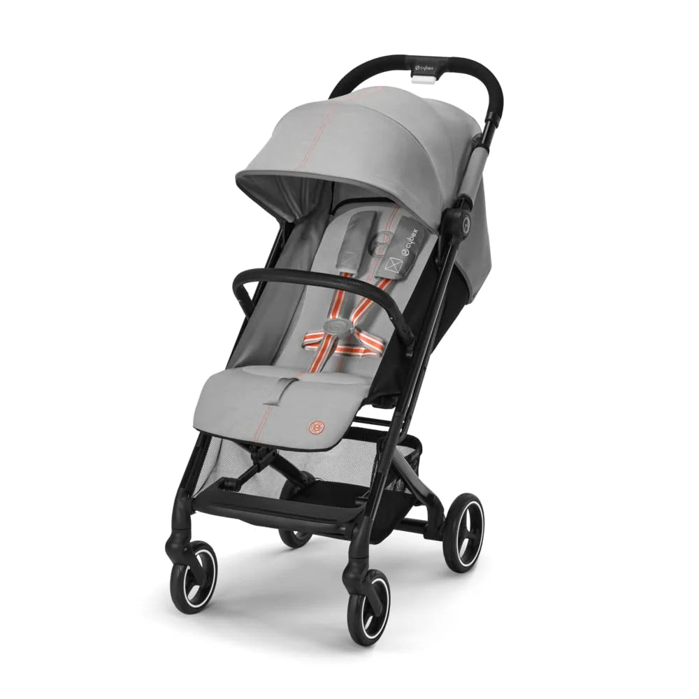 Cybex Gold Kinderwagen Beezy mit One-Pull Harness, Ab Geburt bis ca. 4 Jahre (max. 22 kg), Kompakt und ergonomisch, Magic Black (Schwarz mit schwarzem Rahmen)