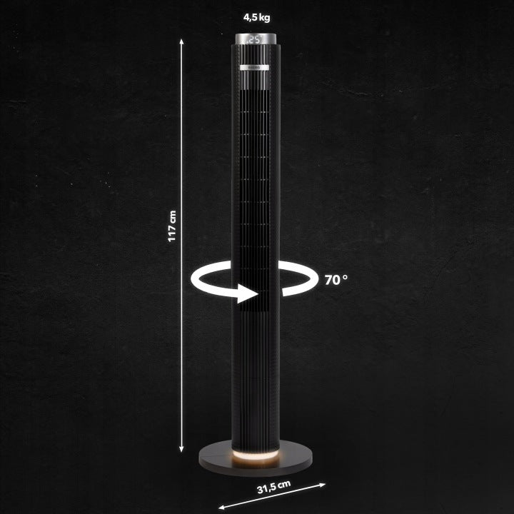 EBERG Wentylator kolumnowy stojący EBERG ELIF wiatrak 117cm LED +JONIZACJA+AROMA