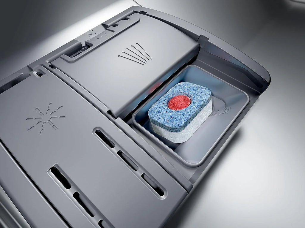 Siemens SN43ES14VE, iQ300 Smarter Geschirrspüler, Unterbau-Spülmaschine mit Besteckschublade, 60 cm, automatische Türöffnung dank autoOpen dry, besonders leise mit iQdrive-Motor, aquaStop, Edelstahl
