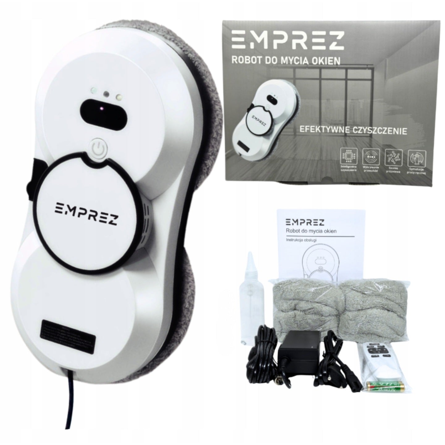 Emprez F19 Robot do mycia szyb i okien 3000Pa | Aplikacja | 4 Spryskiwacze