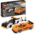LEGO Speed Champions McLaren Solus GT & McLaren F1 LM bilbyggsats, autentisk modellbyggsats med två bilmodeller, leksaksbil med minifigur, racerbil, presentidé, från 9 år 76918