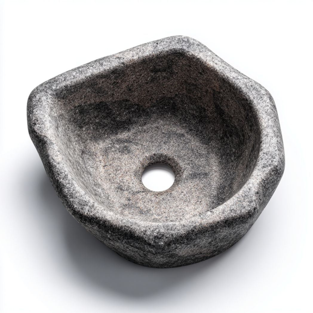 Umywalka nablatowa kamienna, kamień naturalny granit, szary