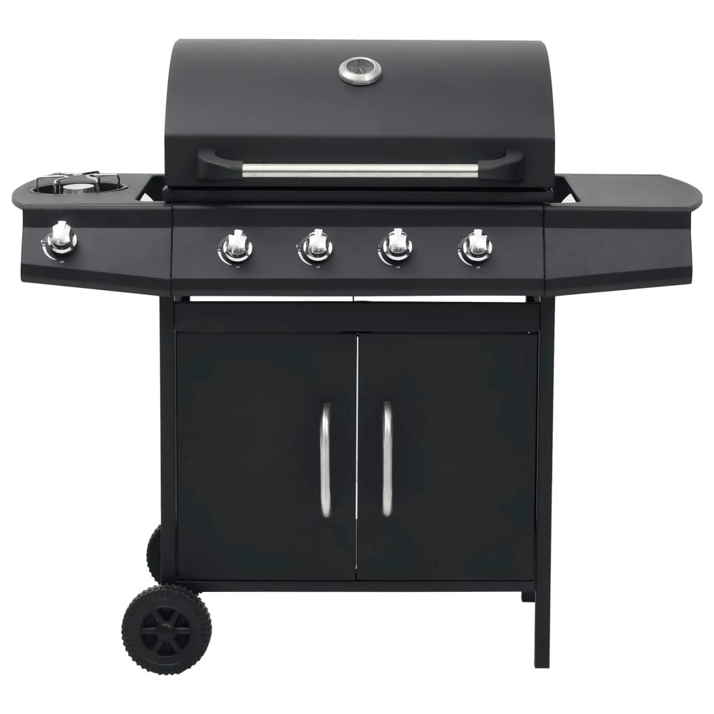 Grill gazowy Vidaxl z 4+1 palnikami, czarny