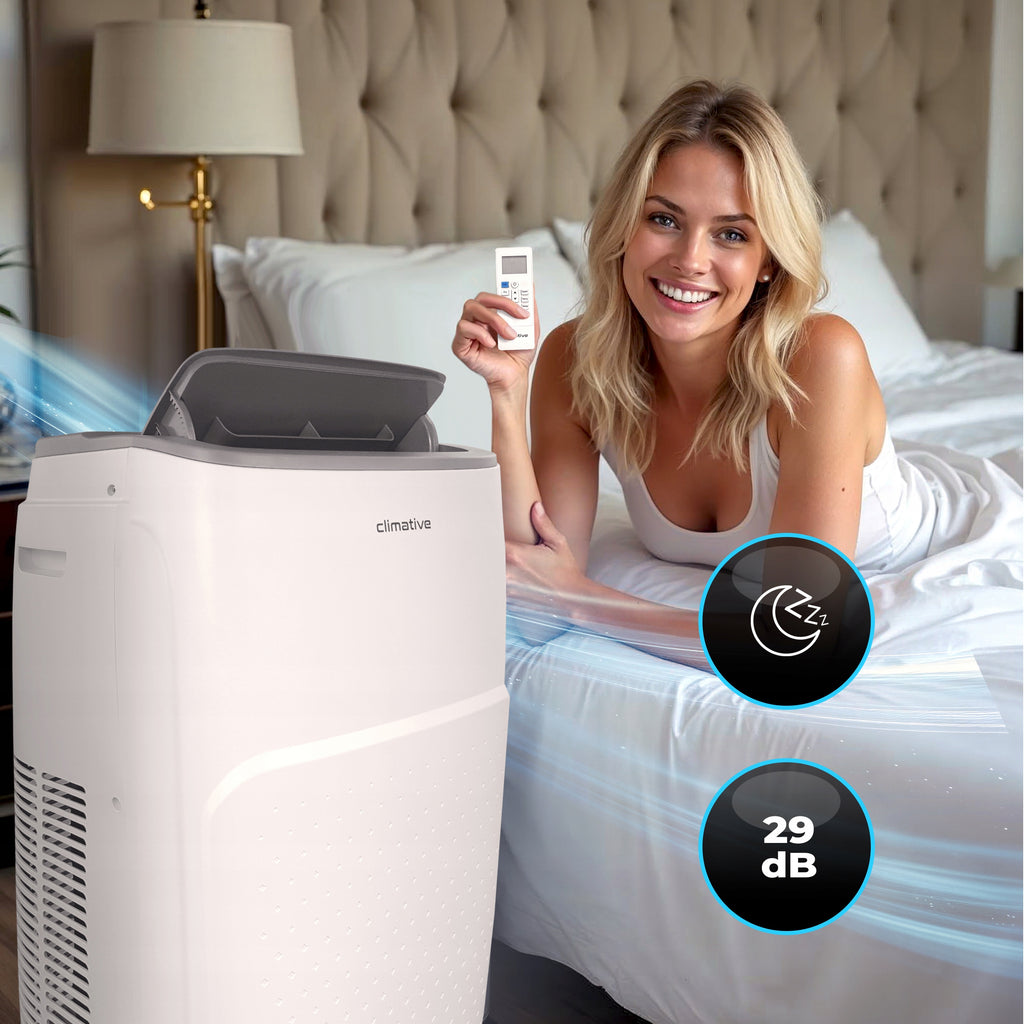 Klimatyzator przenośny pokojowy MINI 2,6 kW mały cichy WiFi 26 m2 uszczelka