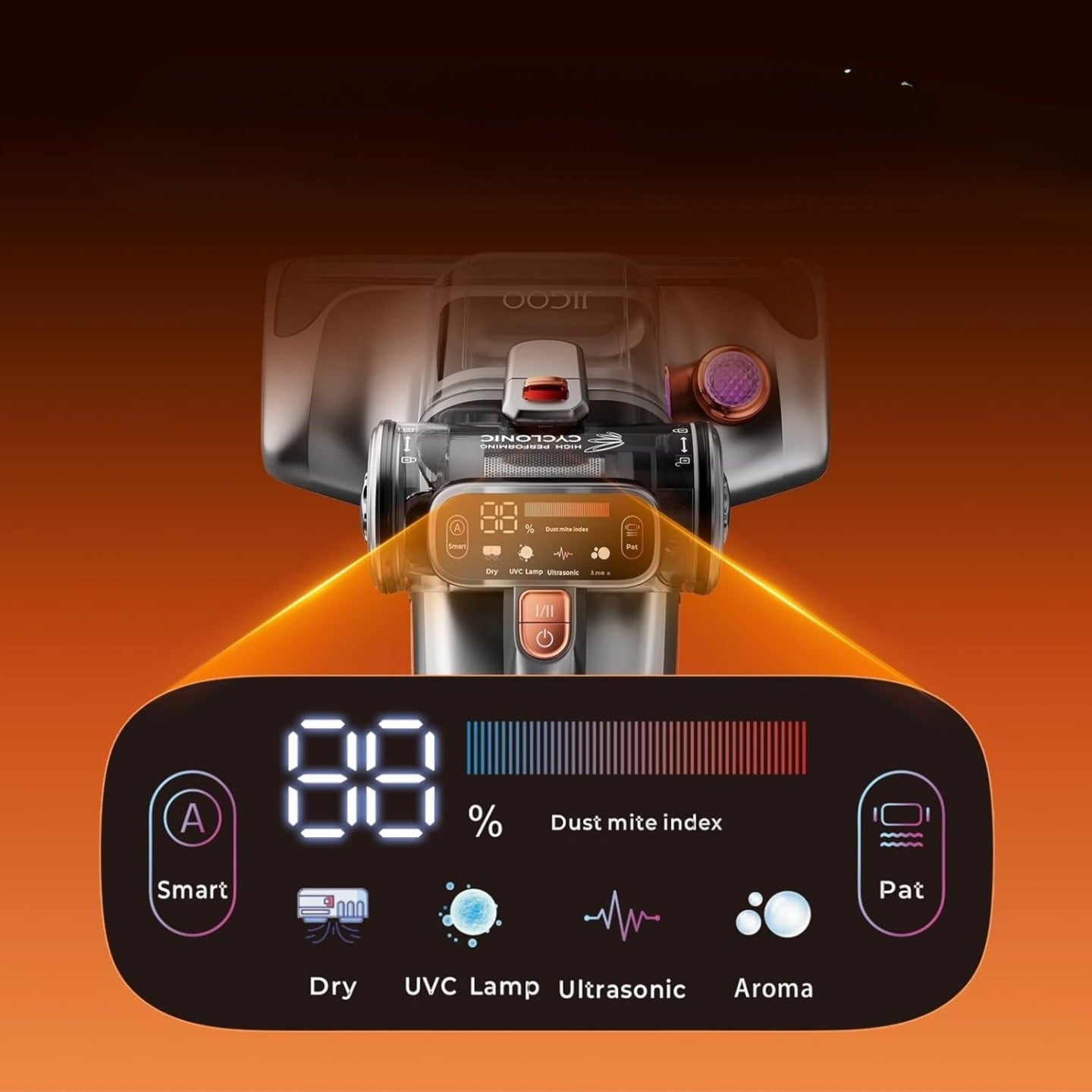 Odkurzacz do materacy roztoczy 15kPa 700W UV LED Jigoo T600 szary