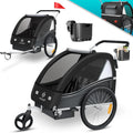 KESSER® Przyczepka rowerowa dla dzieci Sport-RX 2w1 z funkcją jazdy Przyczepka rowerowa dla dzieci + 5-punktowy pas bezpieczeństwa 360°
