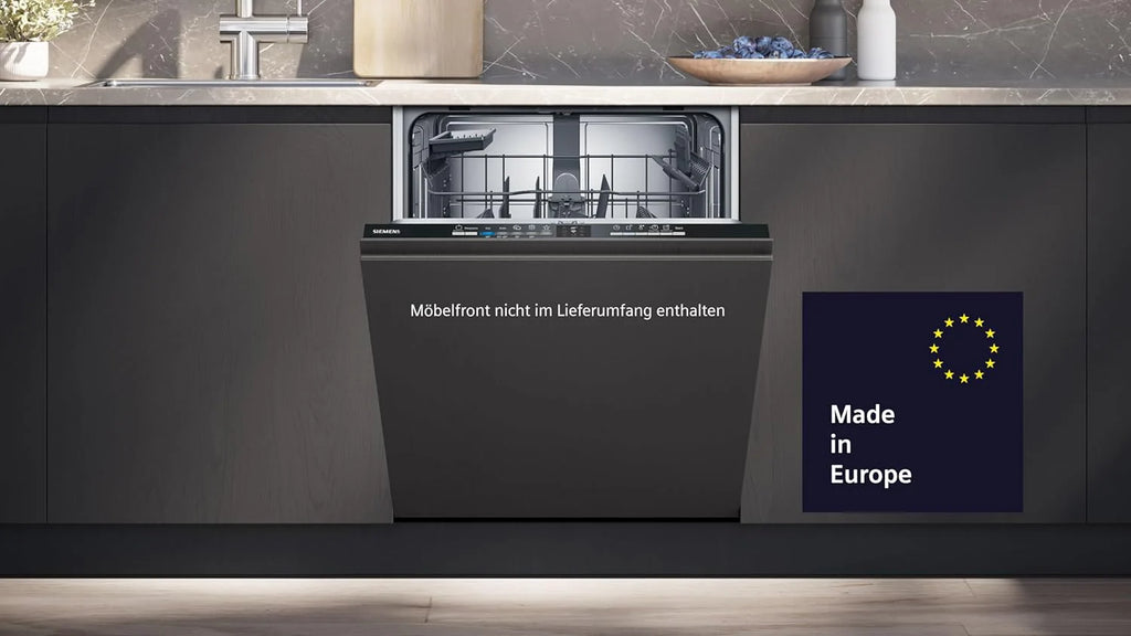 Siemens SN43ES14VE, iQ300 Smarter Geschirrspüler, Unterbau-Spülmaschine mit Besteckschublade, 60 cm, automatische Türöffnung dank autoOpen dry, besonders leise mit iQdrive-Motor, aquaStop, Edelstahl