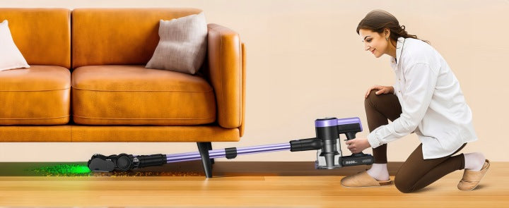 JIGOO ODKURZACZ BEZPRZEWODOWY PIONOWY BEZWORKOWY ELEKTROSZCZOTKA LED H28 500W