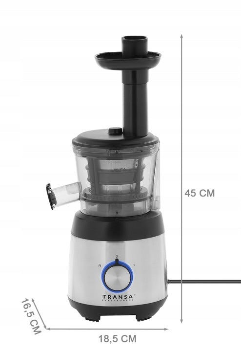 Transa Electronics WYCISKARKA WOLNOOBROTOWA DO SOKÓW OWOCÓW WARZYW JuiceWell DUŻA MOC 400W