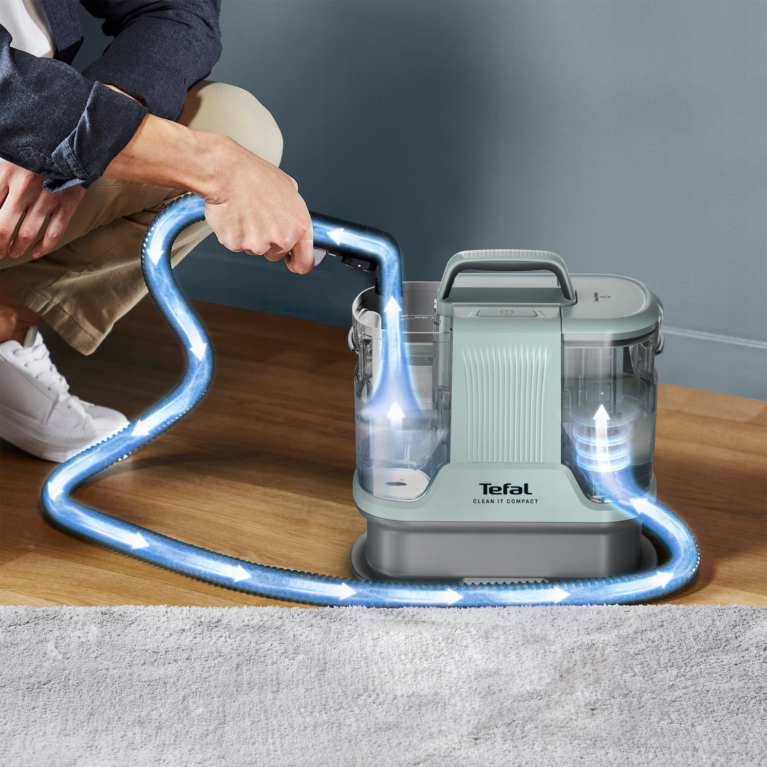 Odkurzacz piorący do tapicerki dywanów Tefal Clean It Hot&Cold IZ7021 1150W
