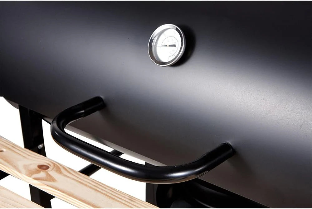 Grillvagn med kolgrill, grill, kolgrill med hjul, antracitgrill, grillugn inkl. integrerad termometer och ventilationsreglage, trädgårdsgrill, grillyta: 70 x 38,5 cm