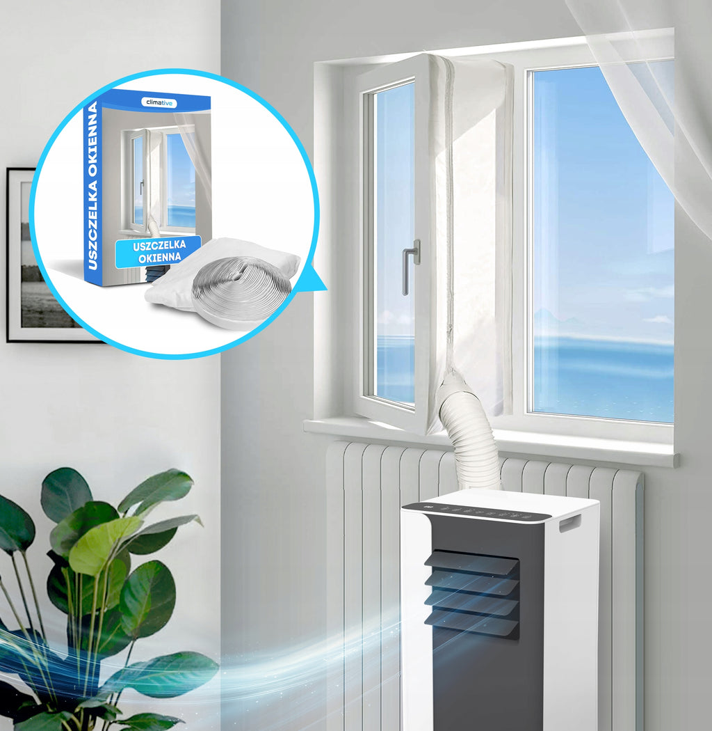 Klimatyzator przenośny pokojowy MINI 2,6 kW mały cichy WiFi 26 m2 uszczelka