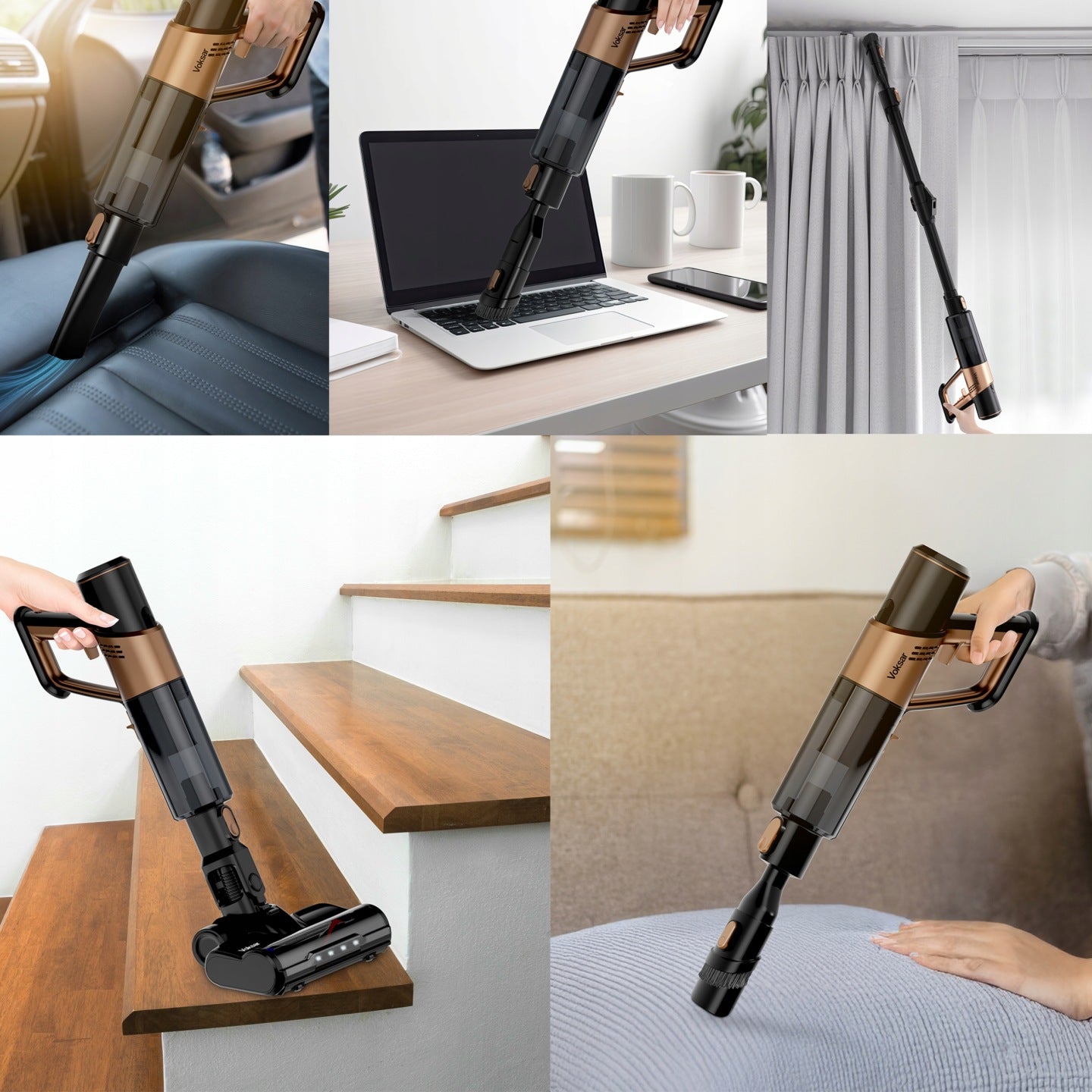 Odkurzacz Bezprzewodowy Pionowy Mopujący Myjący VOKSAR S11 PRO MOP 5w1 LED