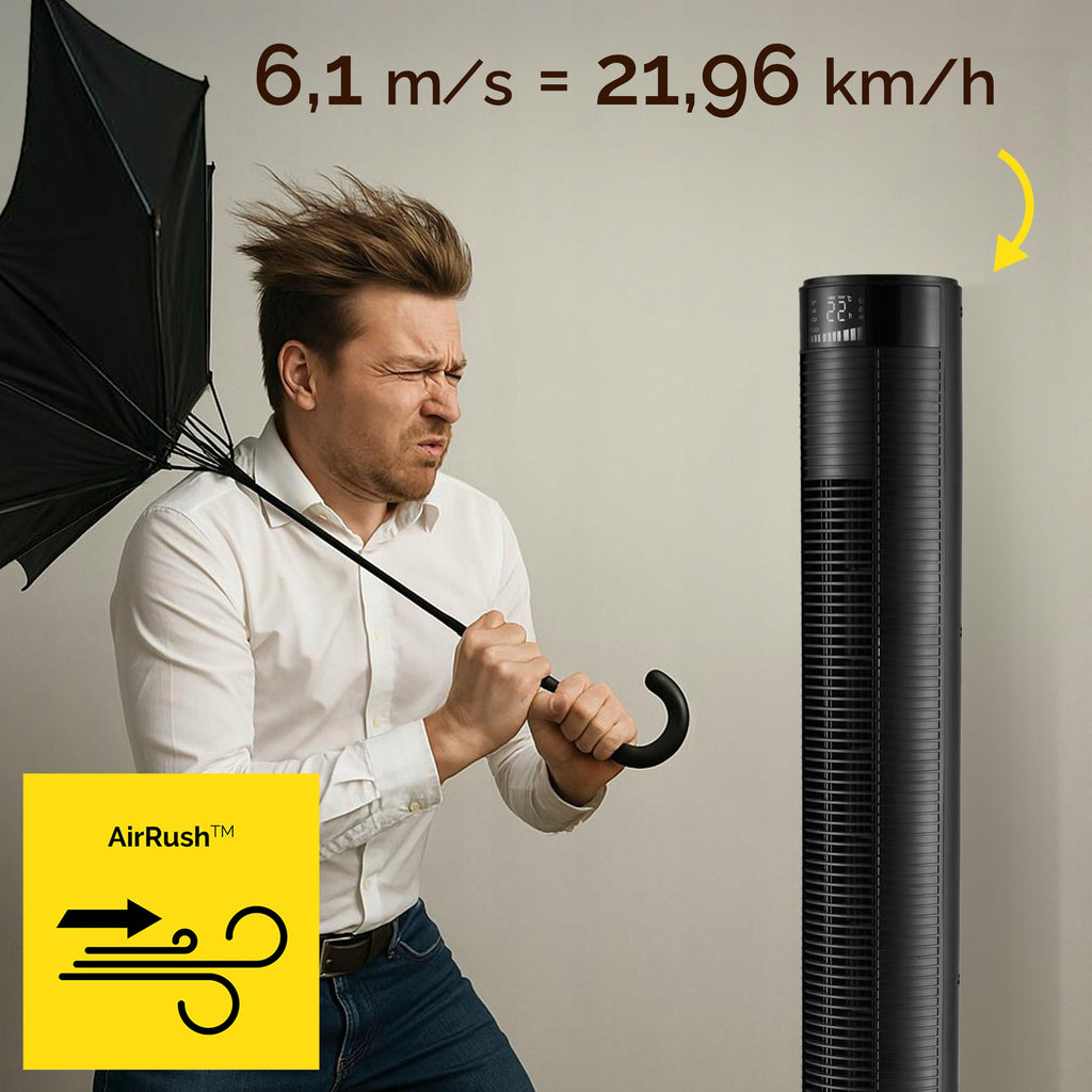 Wentylator kolumnowy stojący Cichy 29dB Yoer 3D +10m zasięg Jonizacja AROMA