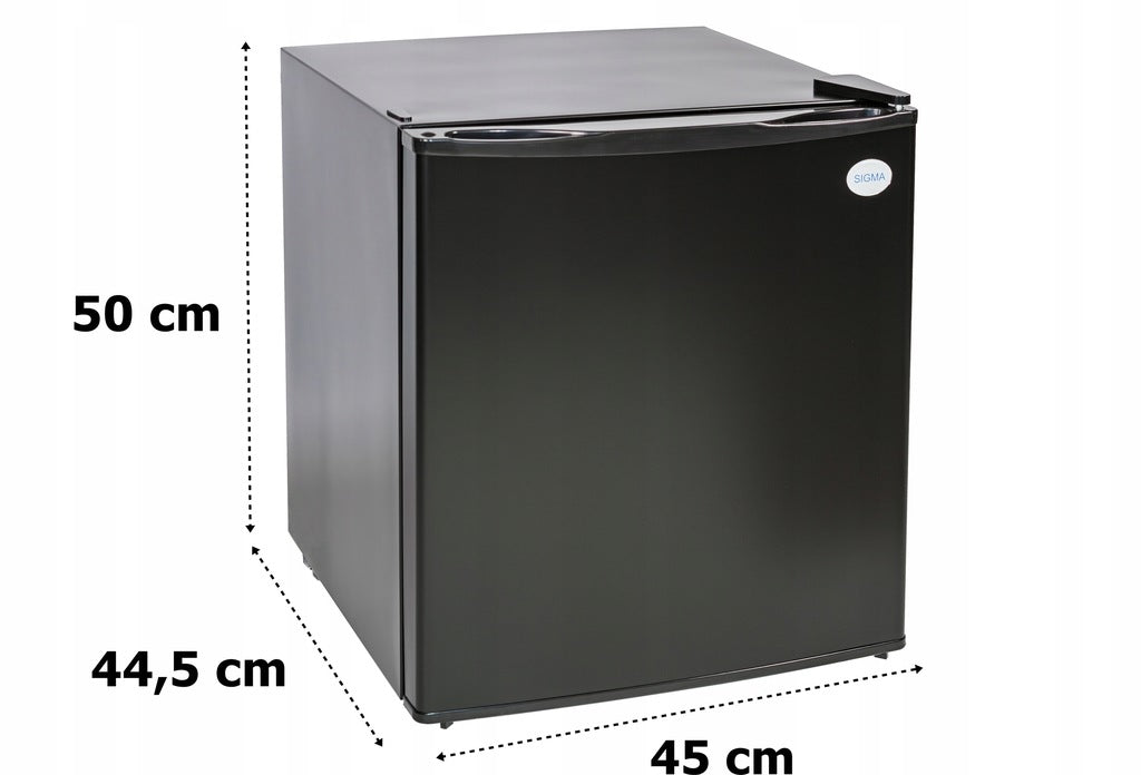 Sigma Mini lodówka do Biura Hotelu Czarna 50cm 43L Minibar Podblatowa Cicha