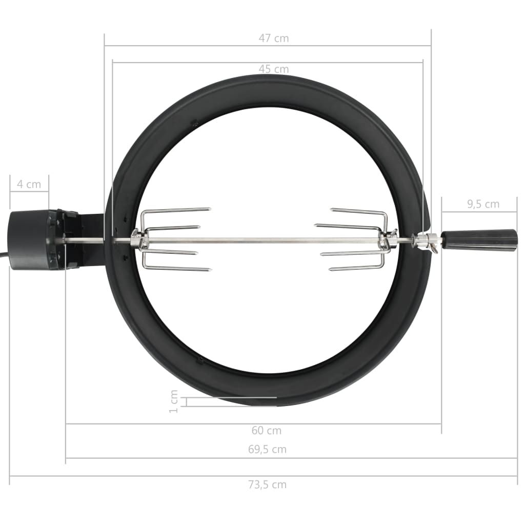Zestaw pierścieni do grilla BBQ w kolorze czarnym, 47 cm, vidaxl
