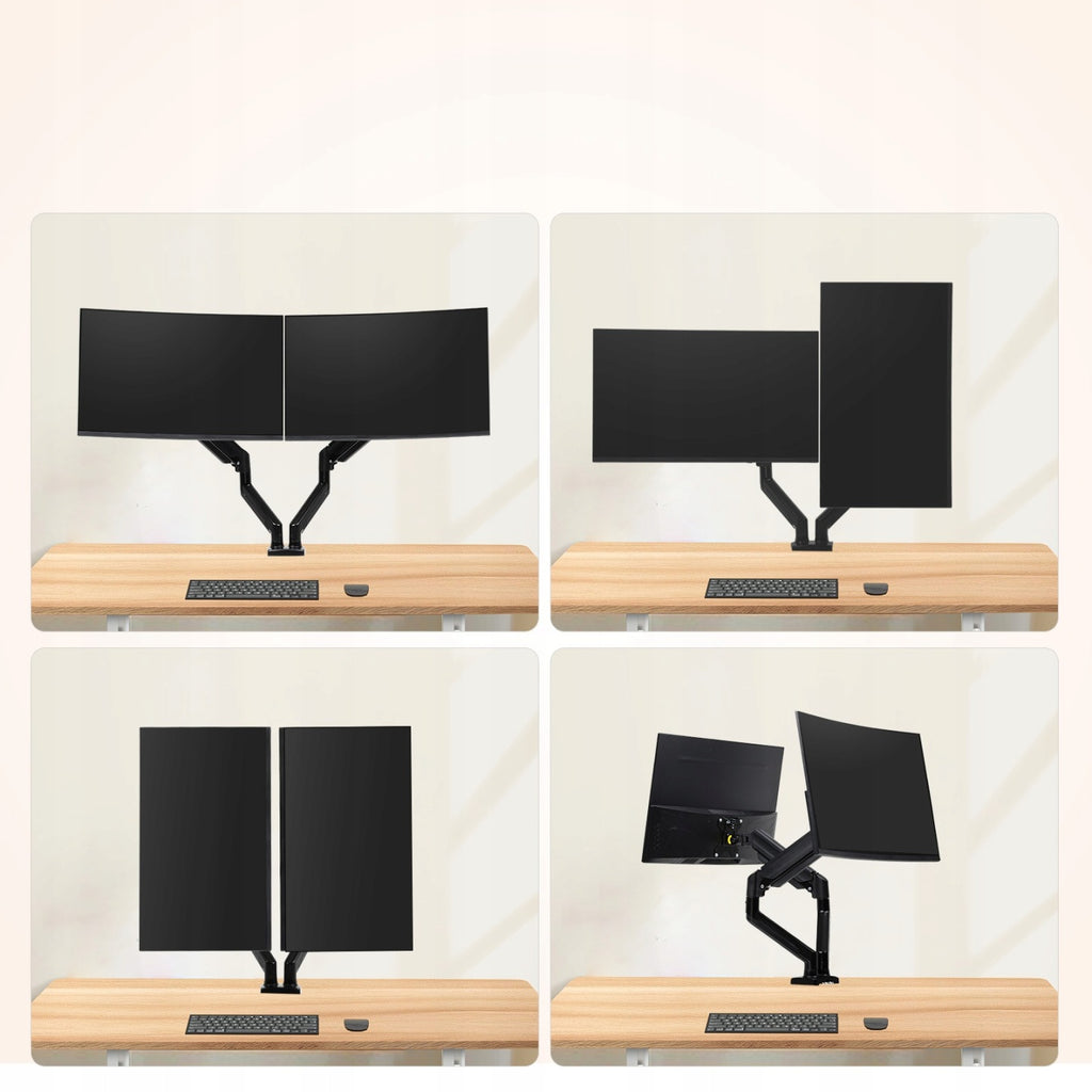 Uchwyt monitora do 2 monitorów (13'-32'), obrotowy o 360°, VESA 75 i 100
