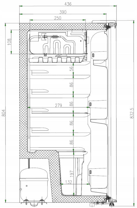 Manta Lodówka mała chłodziarka mini zamrażarka hotelowa biurowa ŚWIATŁO 91l. 83cm